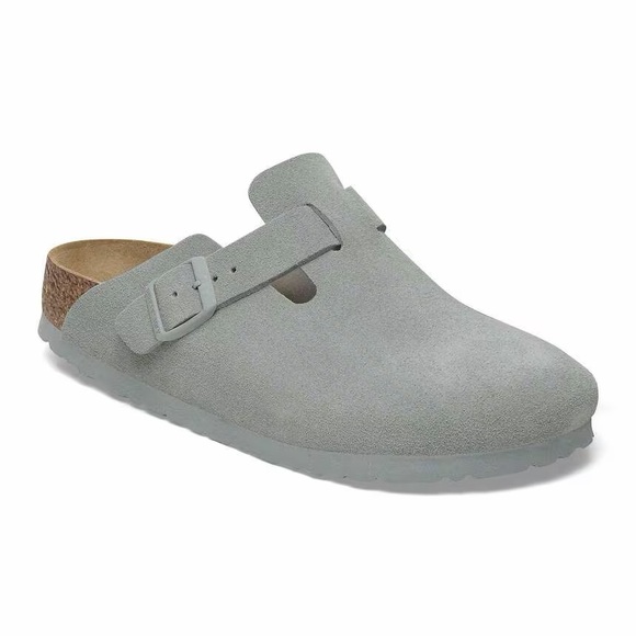Birkenstock Boston Light Gray Suede Clog Sandals size EU 38 - Picture 4 of 8